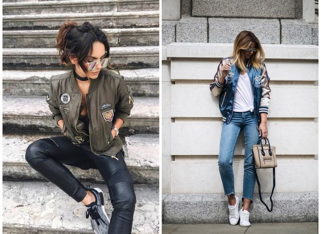 Как носить бомбер осенью: модные street style образы