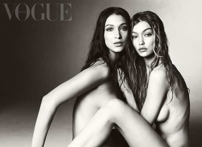 Сестры Джиджи и Белла Хадид снялись обнаженными для Vogue
