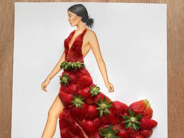 Вкусная мода: художник из Армении создает модные эскизы платьев из еды (фото)